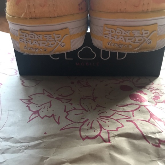 Ed Hardy Yellow/Orange Women Canvas Sneakers - Picture 14 of 14